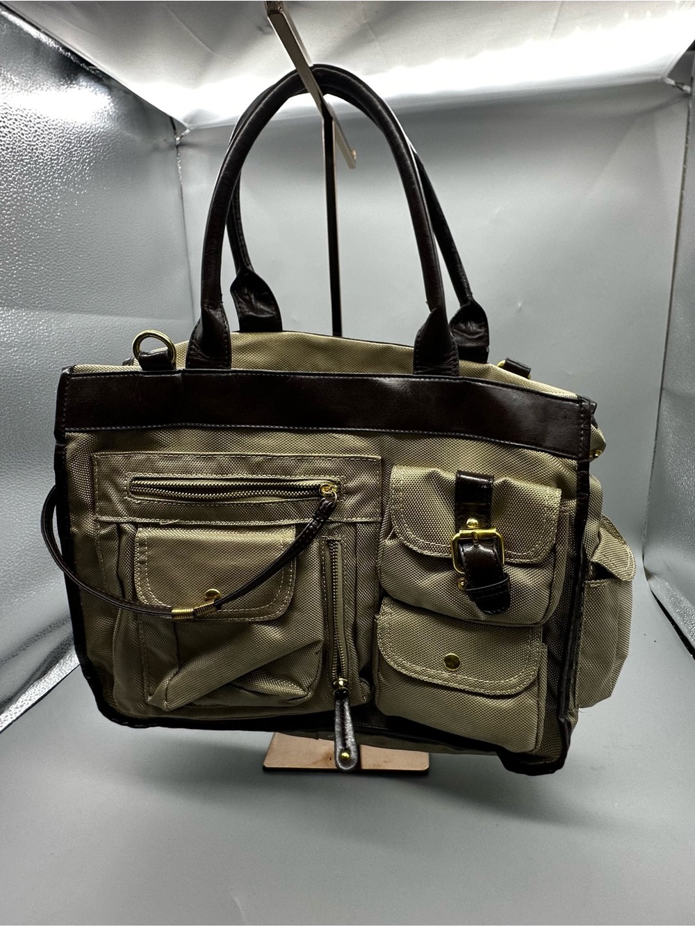 Utility Handbag Multi-Pocket Purse, Messenger Bag